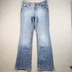 LEI Jeans Juniors 11 Women's 30x31 Y2K Flare Mid Rise Faded Cotton Blend Pants